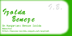 izolda bencze business card